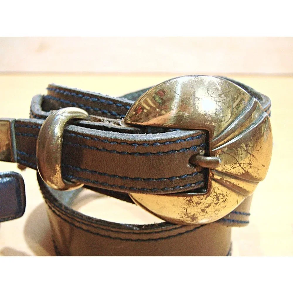Lot 2 Liz Claiborne Belts Womens Blue Black Leather Dress Work Casual Belts Sz M